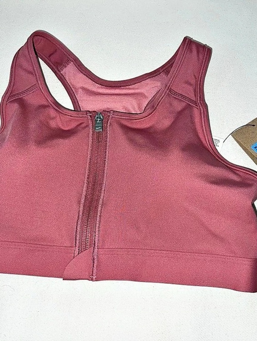 Nike Dri-FIT Swoosh Zip-Front Sports Bra Pink Medium